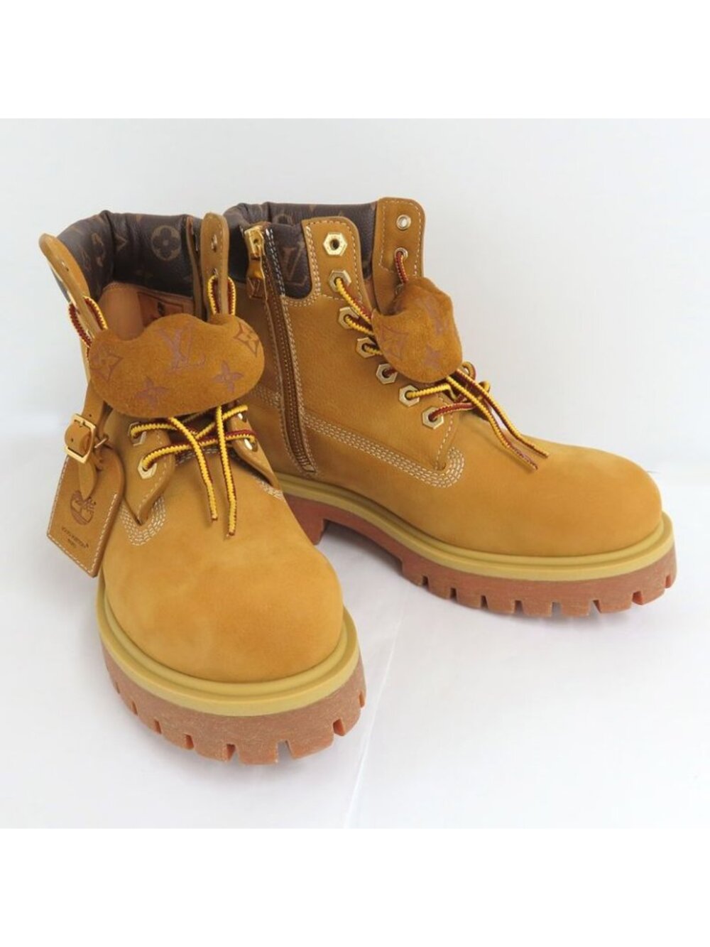 Louis Vuitton Timberland Ankle Boots 1 Ad750 9.5 Monogram Beige Nubuck - Picture 4 of 10